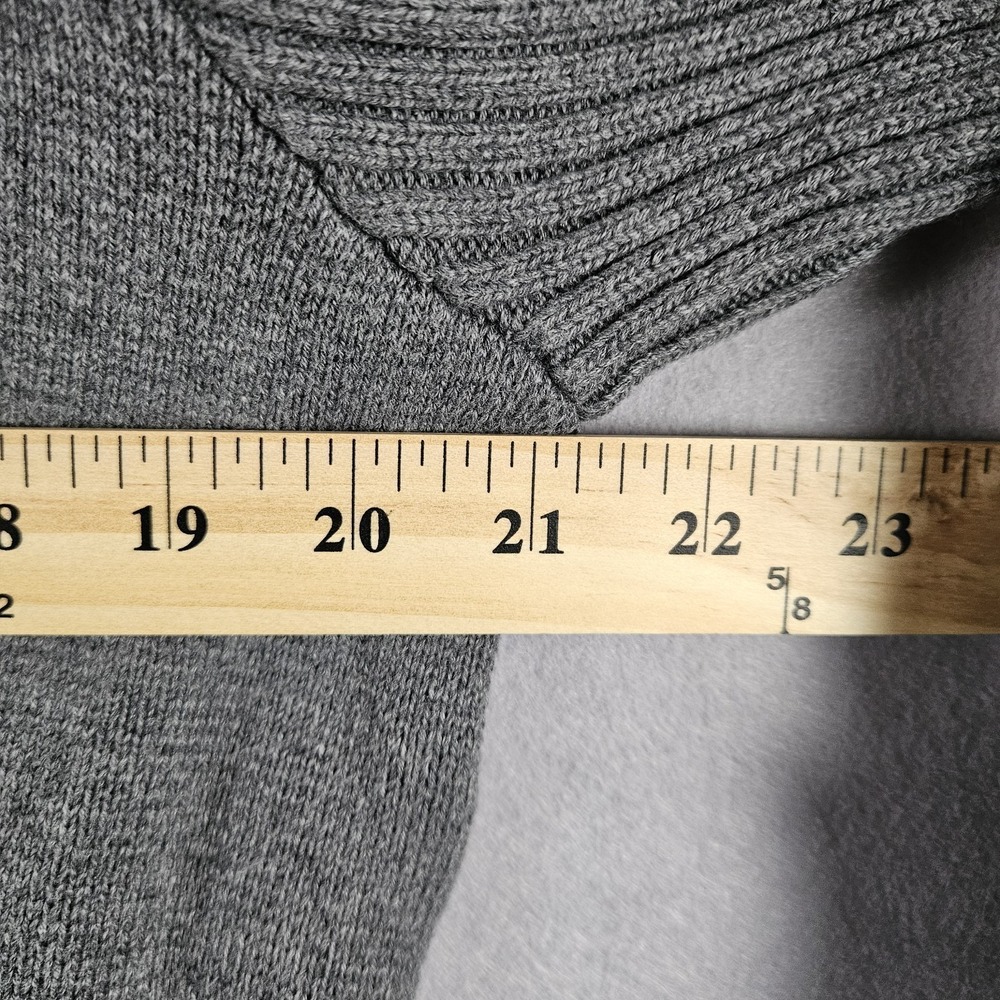 Lands End‎ Cardigan Blazer Ribbed Cotton Gray Petite M/P 10-12 - Picture 12 of 13